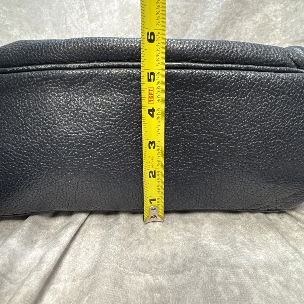 Michael Kors Zip Backpack Large Pebble Leather Navy Blue 14